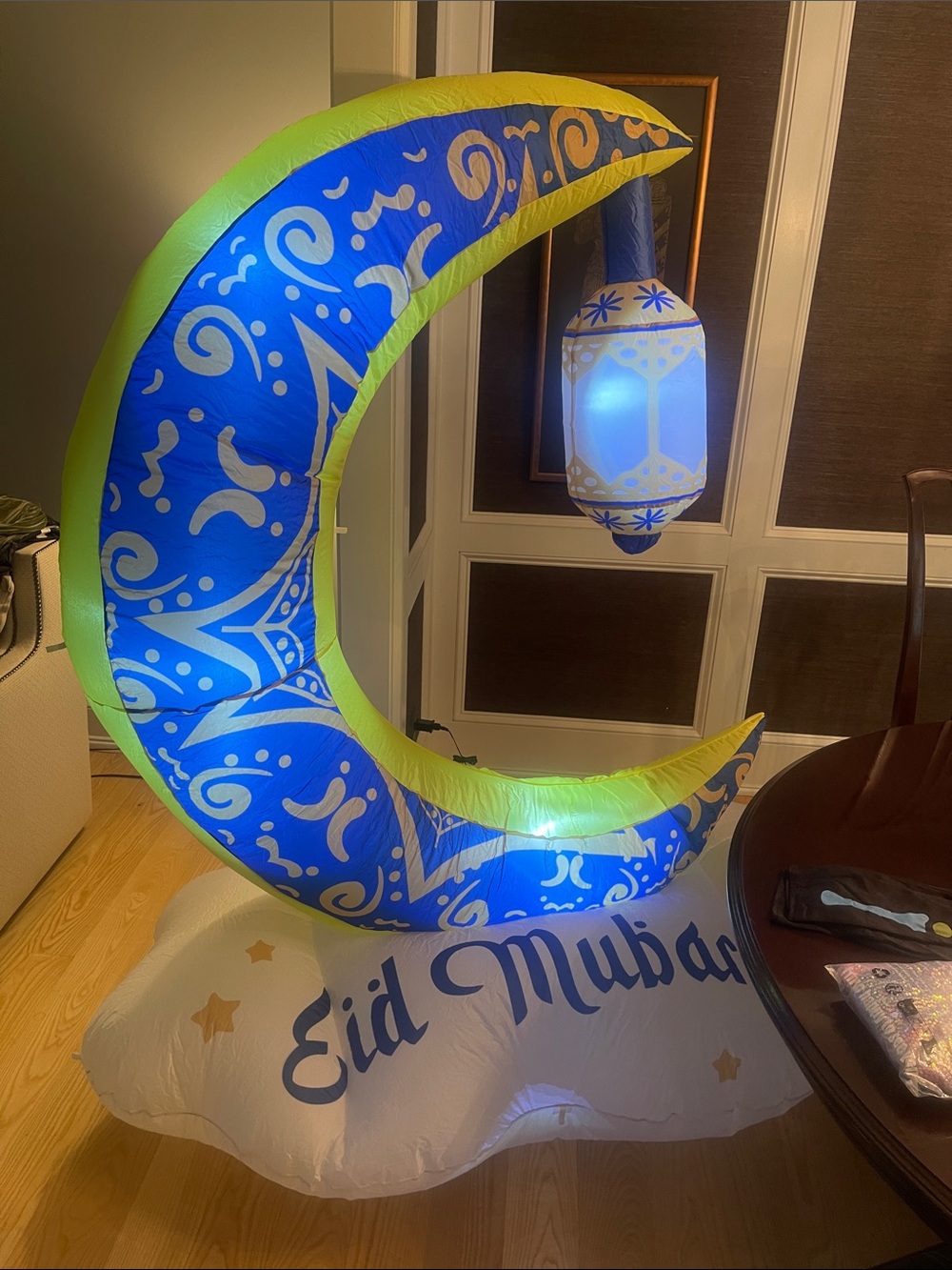 Inflatable Crescent Moon Lantern Eid Mubarak Decoration Outdoor Ramadan new